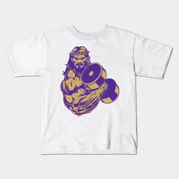 God Squad Jesus Flex Kids T-Shirt by RevLevel